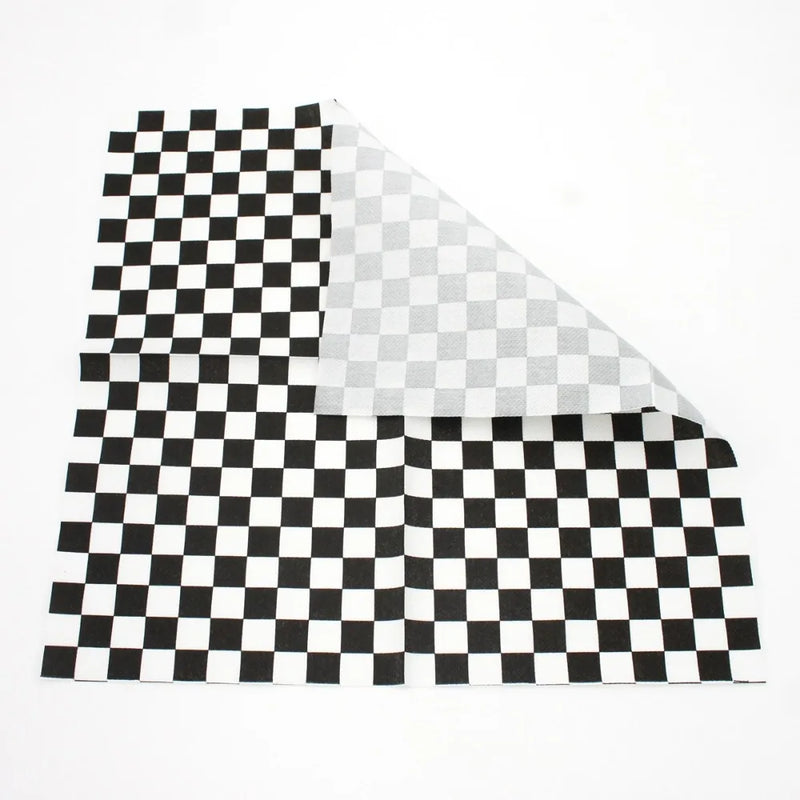 20pcs/pac Fashion Black White Checkered Printed Napkin Papers Minimalist Chessboard Patterned Paper Napkins Coffee Shop Cloth