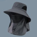 Outdoor Fisherman Hat Wide Brim Bucket Hat with Neck Cover Men Summer Breathable Mesh Sun Protection Visor Anti UV Cap Unisex