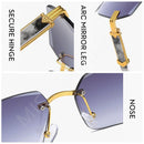 2024 Rimless Sunglasses Personality Square Frameless Ocean Lens Eyeglasses Gradient Gafas De Sol Women Men UV400 Shade Eyewear