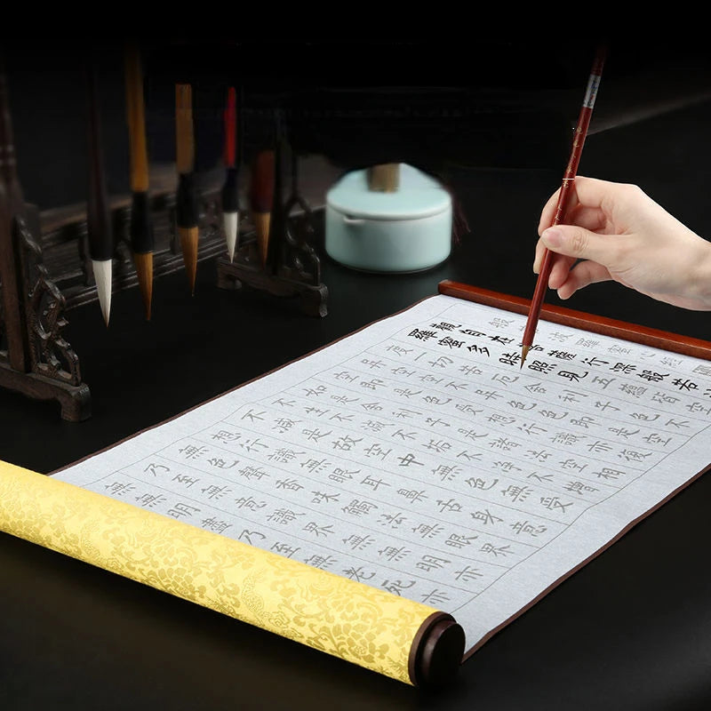 Magic Water Writing Cloth Scroll Copybook Brush Calligraphy Copybook Tao Te Ching Heart Sutra Reusable Chinese Calligraphy Paper