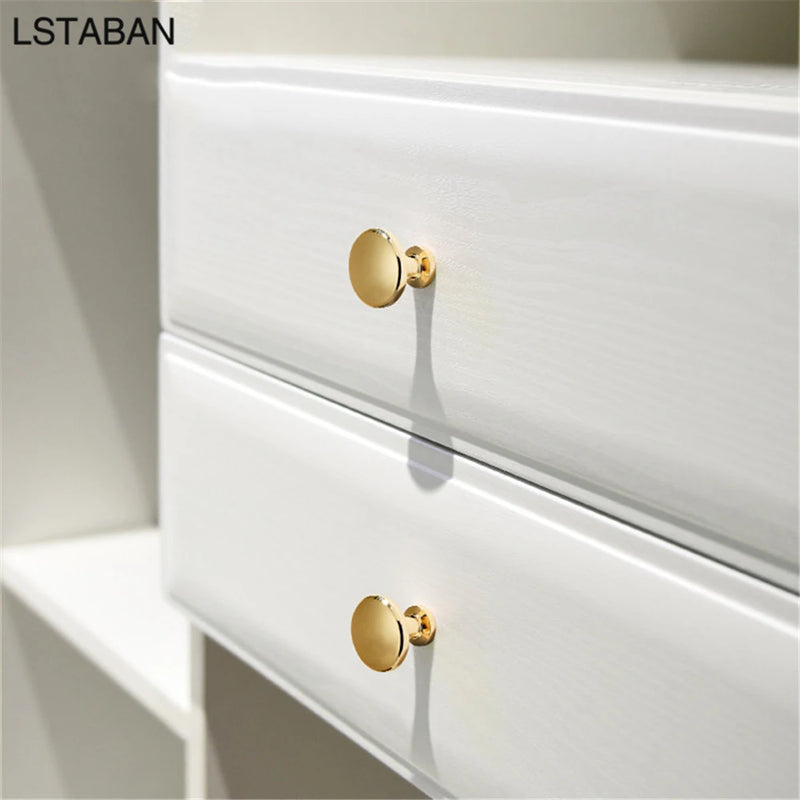 Bright Gold Furniture Cabinet Handles Zinc Alloy Kitchen Cabinet Drawer Knobs Minimalist Push Pull Cupboard Drawer Dresser Knobs