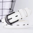 Women's Belt Retro Needle Buckle Men's Belt Casual Trend Belt Soft Belt Hollow Belt Paired with Jeans Belt PU Leather Belt