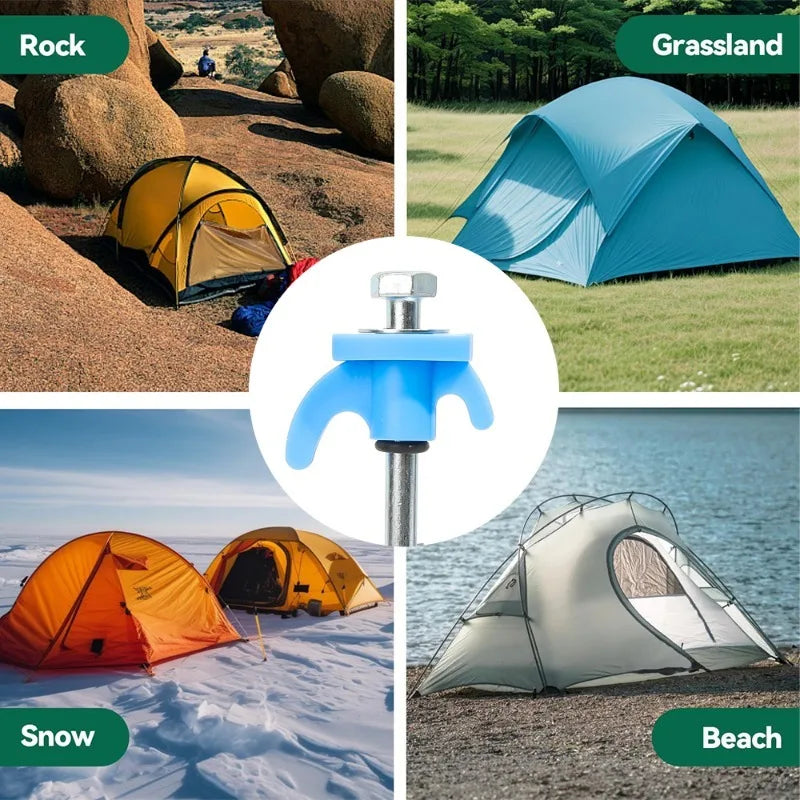 10/2pcs Metal Tent Spikes Camping Pegs Drill in Ground Anchors Heavy Duty Spiral Screw with Hex Socket Stakes Camping Stakes