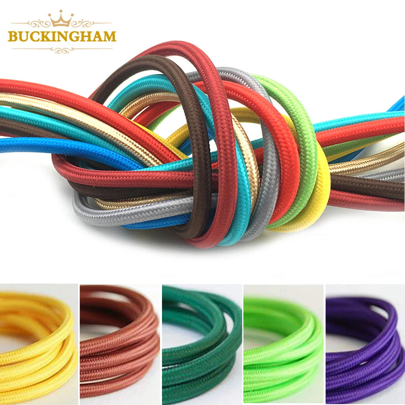 2 * 0.75mm Vintage Electrical Wire Pendant Lamp Cable Twisted Textile Copper Retro Cord Edison Pendant Light Wire Multiple Color