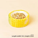 Corn-Shaped Ceramic Hamster Hideout Food Water Bottle Holder for Hamsters Gerbils Small Pets for Summer Cooling Cage Decoration