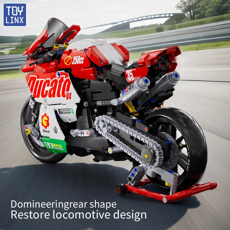 ToylinX 883pcs Motorcycle Building Set 1:10 Model Kit Building Block Car for Kid Adults Festive Gifts Christmas Halloween Easter