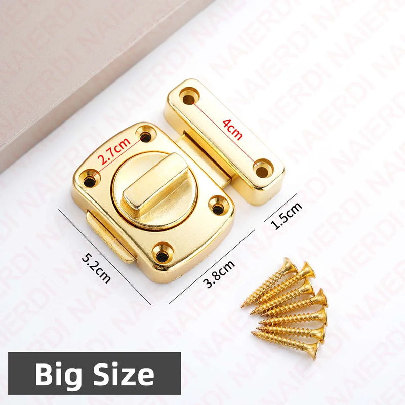 NAIERDI Security Double Sided Cabinet Locks Keyless Rotating Door Lock Gate Latch Anti-theft Rotate Bolt Latches Cabinet Closet