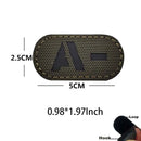 5*2.5CM IR Reflection Blood Type A B AB O POS NEG Embleem Hook and Loop Patches,Tactical Badges Clothes Stickers Glow in Dark