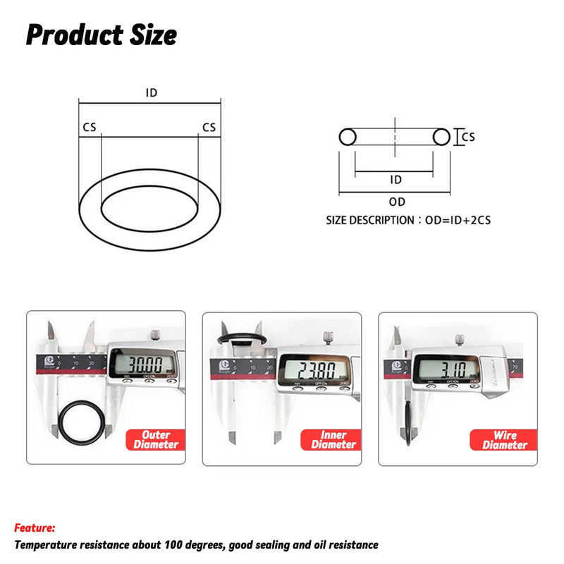 Rubber O Ring Set Gaskets Seal Nitrile Rubber Bands High Pressure O-Rings NBR VMQ FKM Corrosion Oil Resist Sealing Washer Kit