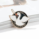 Goose Do Crimes Brooch Animal Enamel Pins Peace Option Metal Round Badge Backpack Lapel Pin Fashion Jewelry Gift