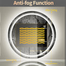 LUVODI Round Smart Mirror Bathroom Illuminate Waterproof Wash Basin Shower Vanity Mirror with Touch Screen