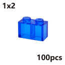 MOC Transparent Thick Building Blocks 1x1 1x2 2x2 2x4 Dots Clear Brick Figures Educational Creative Toy for Kid Compatible Brand