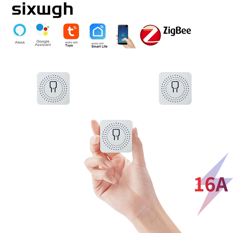 SIXWGH Tuya Zigbee Smart Home Automation Switch Breaker Work With Smart Gateway Smartlife App Control support Google Home Alexa