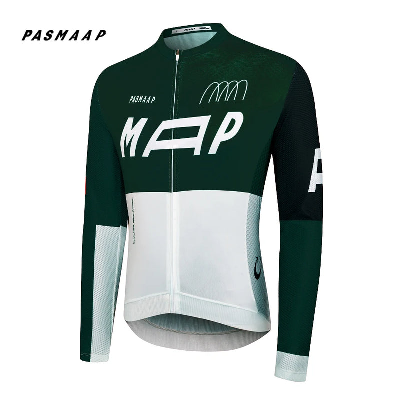 2024 PASMAAP Cycling Jersey Long Sleeve Pro Team Jersey MTB Road Bike Clothing Maillot Ciclismo Hombre Breathable Bicycle Shirt