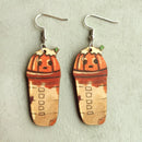 Autumn Thanksgiving Pumpkin Earrings Laser Cut Teardrop Accent Wood Leaf Drop Earrings for Women Halloween Jewelry Whoelsale