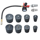 Podofo Turbocharger Tester Turbo System Pressure Leakage Tester Kit 9PCS 1-3/8 ''35mm to 3-1/2'' 90mm With Pressure Gauge 90psi