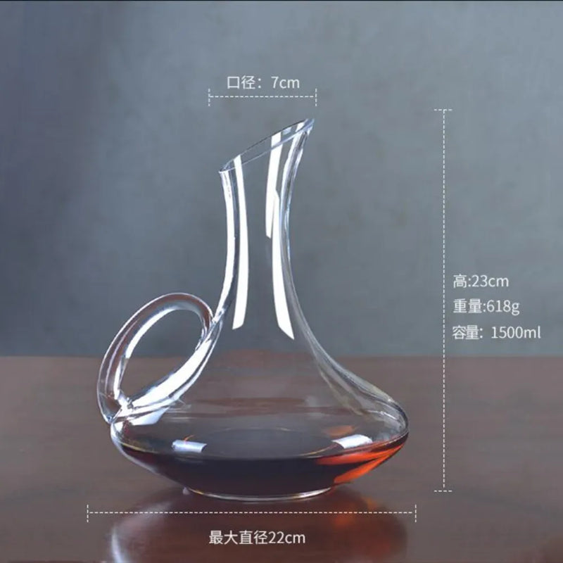 1500ML Big Decanter Handmade Crystal Red Wine Decanter Brandy Champagne Glasses Decanter Jug Pourer Aerator For Family Bar