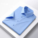 5XL 4XL Summer New Silk Slippery Men's Shirt Short Sleeve Ice Silk Fashion Large Non Iron Wrinkle Resistant Soft Business Casual