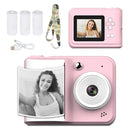 Portable Children's Digital Camera 2.4 Inch 1080P Dual-camera instant Printed camera MP3 Playback With 3 rolls of printing paper