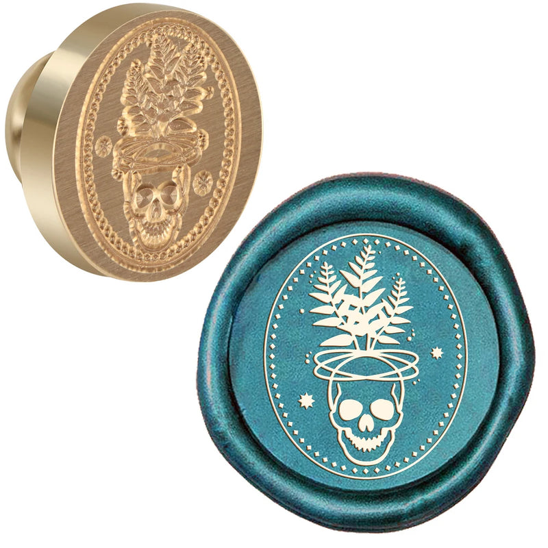 Halloween Series Wax Seal Stamp Head Witch,Bats,Skeleton 0.98" Brass Wax Sealing Stamp Heads For Decorating Envelopes Invitation