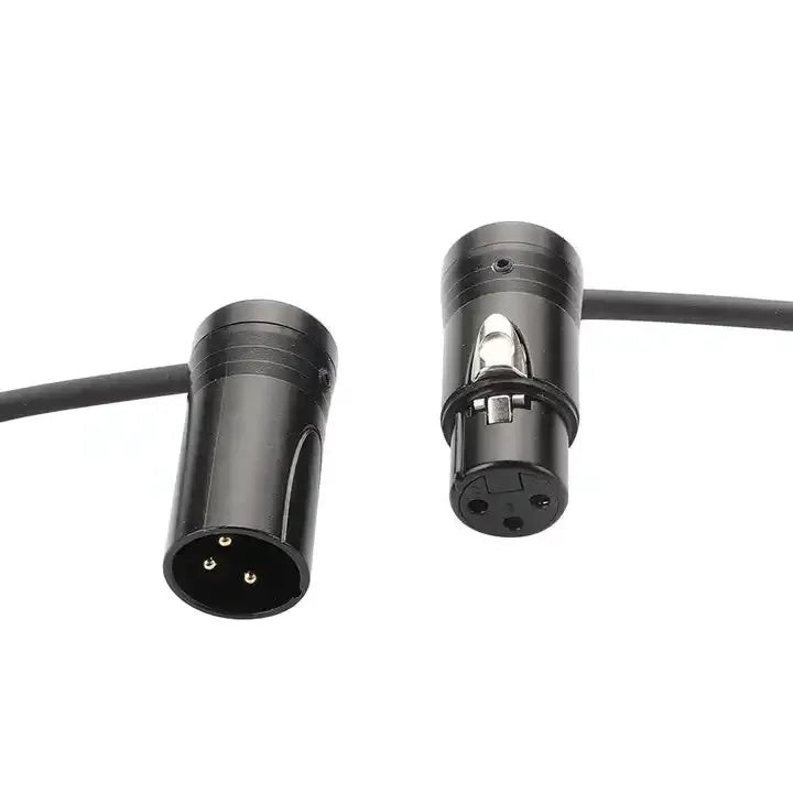 Pro-C Audio Microphone Professional Low Profile 3 Pin Golden Plate Right Angle XLR Male to Female Plug Connector Cables