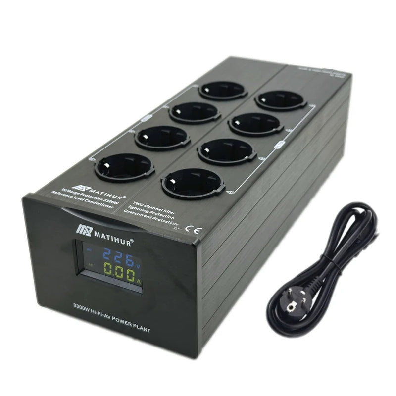 MATIHUR M-TR80  Audio Noise AC Power Filter Power Conditioner Power Purifier Surge Protection with EU Outlets Power Strip