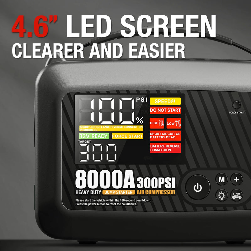 Professional Heavy Duty Car 8000A Jump Starter Powerful Car 12V Car Battery Starter Booster Starting Device