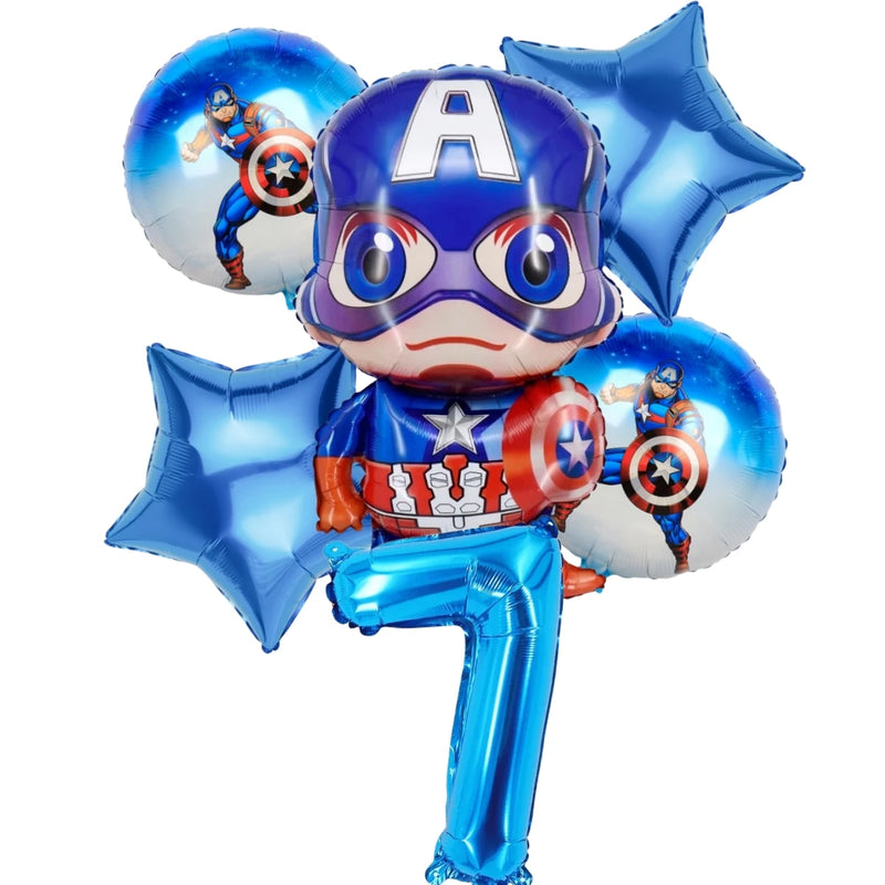 Cartoon Captain America Theme Disposable Tableware Set Birthday Party Dress up Balloon Decoration Baby Shower Background Cloak