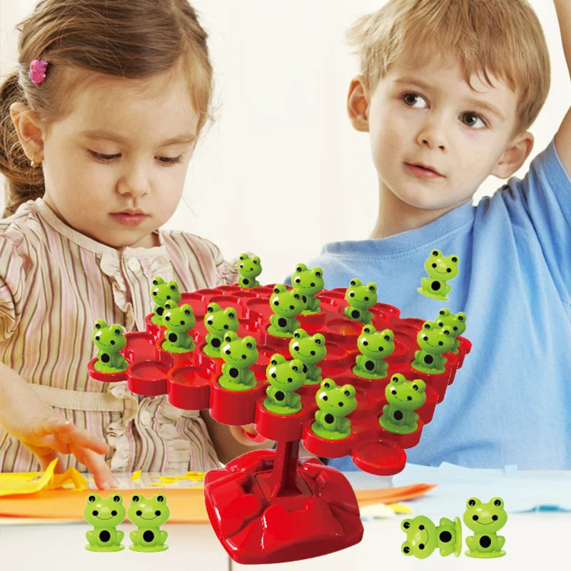 Montessori Math Toy Balancing Board Puzzle For Children Frog Balance Tree Educational Parent-child Interaction Tabletop Game Toy