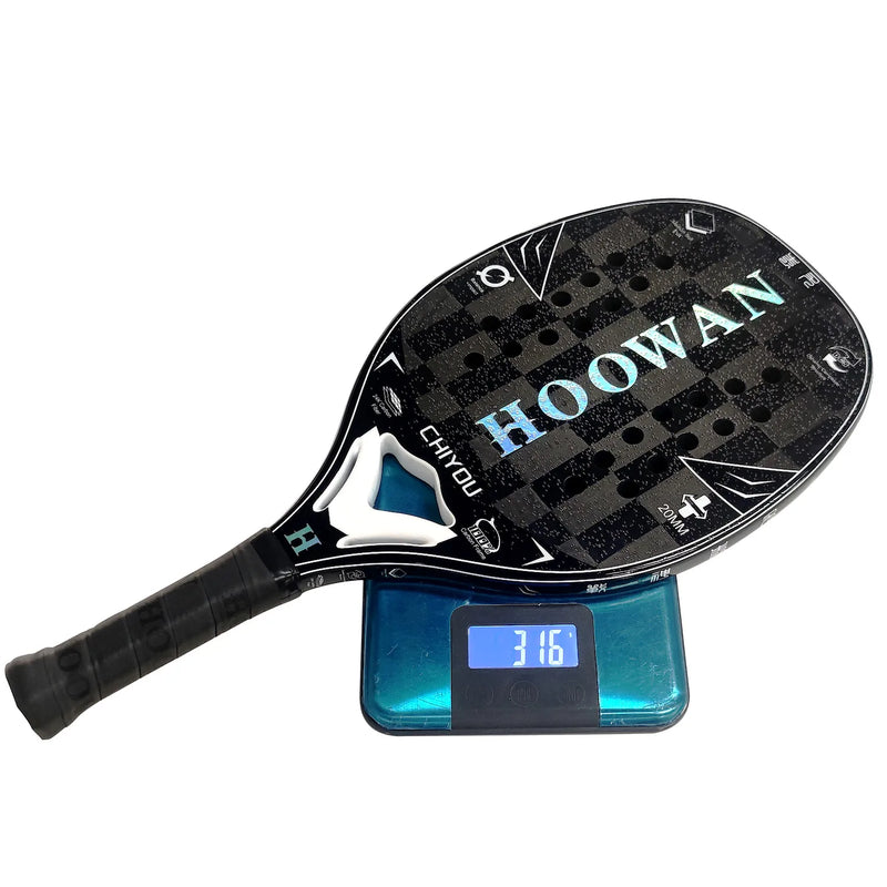 HOOWAN Chiyou 24K Beach Tennis Racket Carbon Fiber with 20mm Carbon Frame Fine Balanced Weapon for Advanced Player