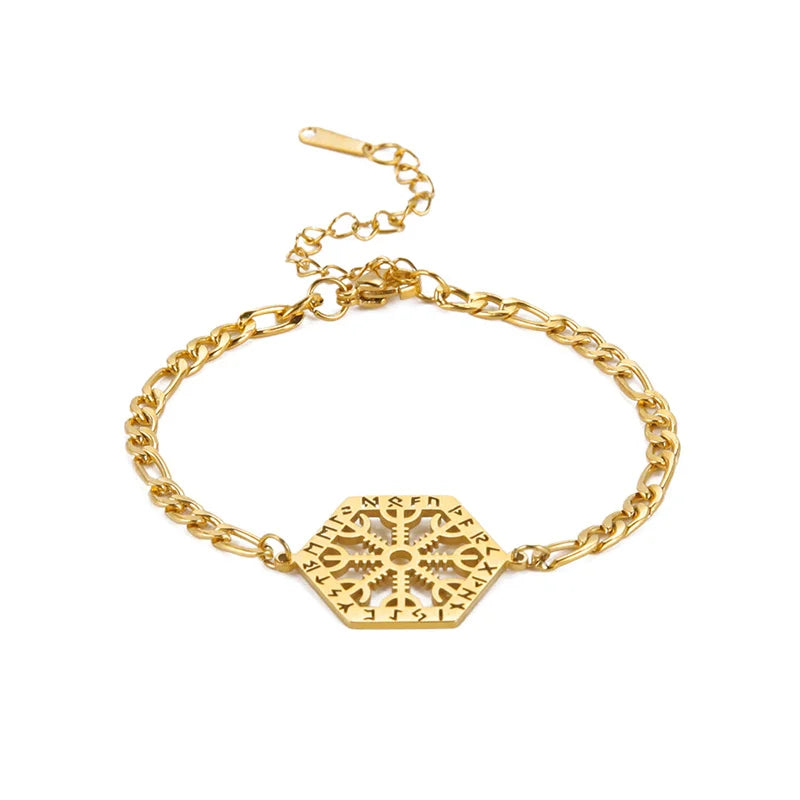 Witch Knot Charm Bracelet for Women Men Stainless Steel Chain Bracelets Witchcraft Amulet Paganism Jewelry Mothers Day Gift