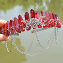 1PC Black Raw Crystal Quartz Hair Accessories Witches Crown Headpiece Tiara Halo Bridal Headband