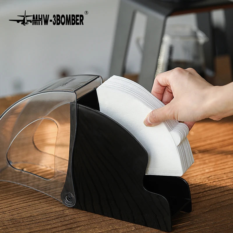 Coffee Filter Holder Coffee Filter Box with Dustproof Cover Filter Paper Holder Storage Dispenser Rack for Coffee Shop Home