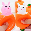 2pcs Easter Carrot Rabbit Squeeze Telescopic Toys Kids Children's Radish Rabbit Cup Pinch Music Toy Creative Stress Relief Gifts
