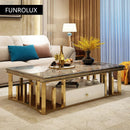 Modern marble coffee table TV cabinet combination simple modern living small apartment creative rectangle small tea table sets