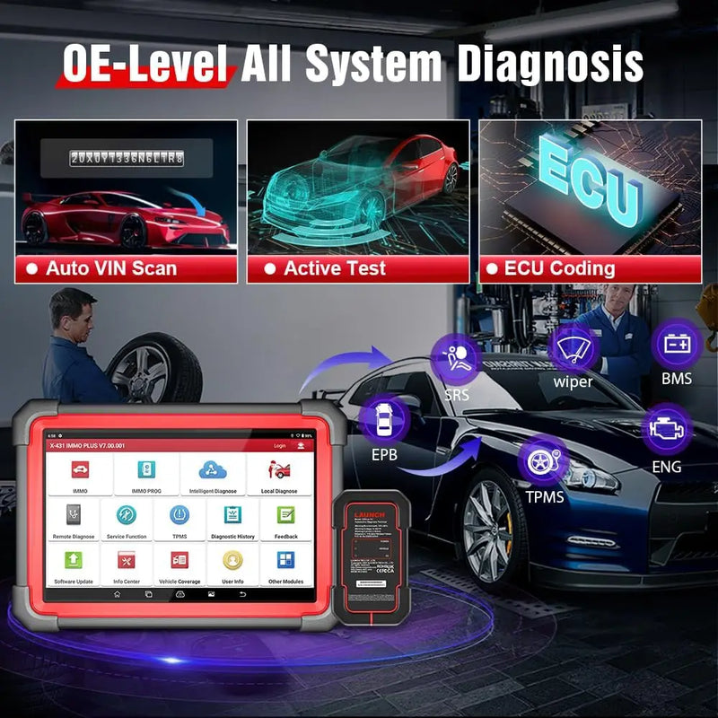 2024 LAUNCH X431 IMMO Plus Key Fob Programming Tool with X-PROG3, ECU Online Coding,All Systems Diagnostic Tool, 9+ Reset CANFD
