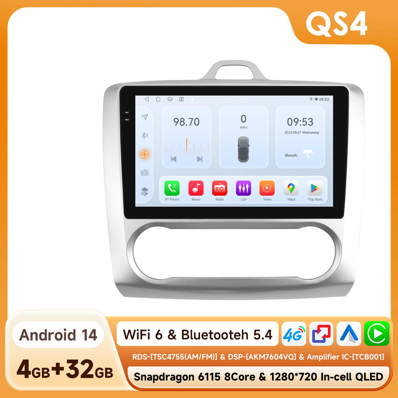 2Din 360Camera Android13 Car Radio For Ford Focus 2 Mk2 2004-2011 Car Multimedia Player Intelligent Screen autoradio Carplay SWC