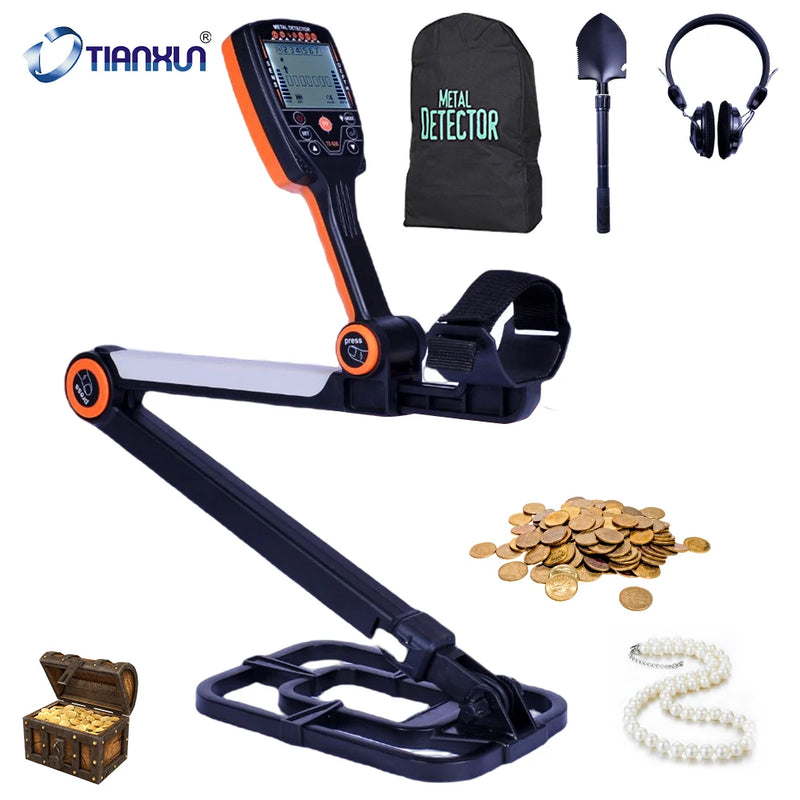 TX-630 Foldable Metal Detector Professional Gold Detector with Precise Positioning High Sensitivity Waterproof Search Coil Finde