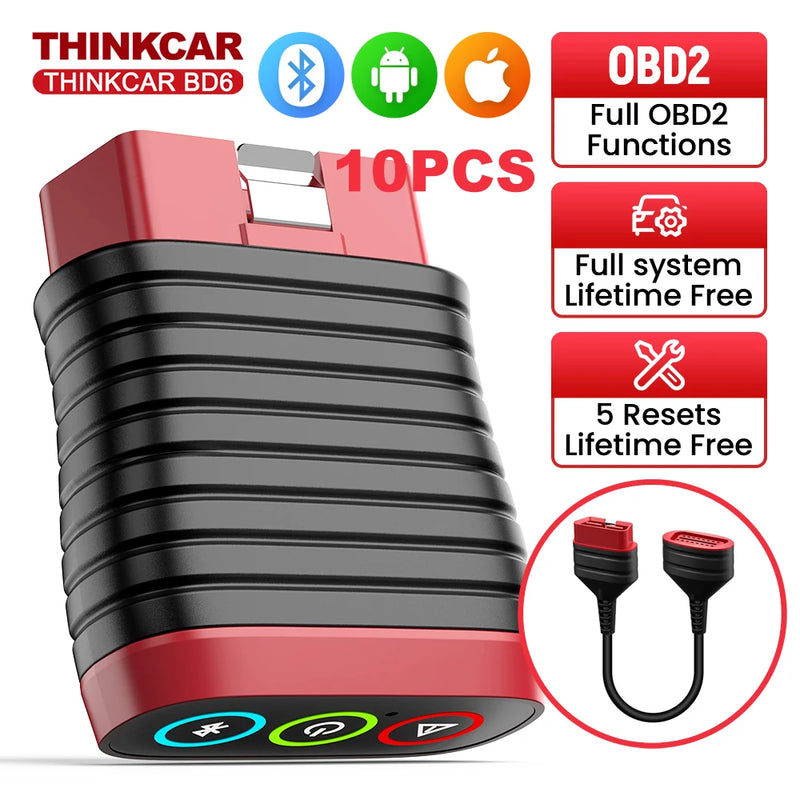 THINKCAR BD6 Bluetooth Auto OBD2 Scanner Full System 5 RESET ETS OIL Lifetime Free Update Car Diagnostic Tool Use THINKDIAG APP