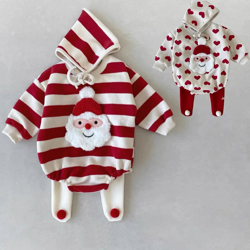 Christmas Childrens Clothing 2024 Baby Set Autumn and Winter New Korean Baby Jumpsuit Cute Childrens Clothing