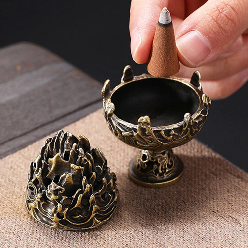 Mini Boshan Pan Incense Burner DIY Household Indoor Tower Incense Burner Zen Incense Burner Tea Ceremony Decoration Ornaments