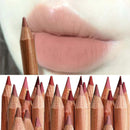 Matte Lipliner Wood Pencil Waterproof Velvet Brown Red Lip Contour Pen Lip Liner Lipstick Lasting Non-stick High Pigment 12Color