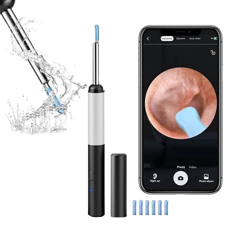 Wireless Otoscope 3.9mm Ultra-Thin WiFi Ear Scope Camera with Earwax Removal Tool Ear Cleaner with Gyroscope For IOS Android