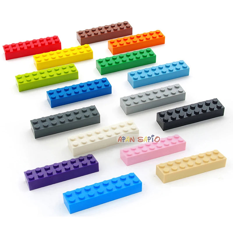 20pcs DIY Building Blocks Thick 2x8 Dots Educational Creative Toys for Children Figures Plastic Bricks Size Compatible With 3007