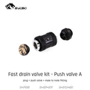 Bykski Valve Kit Drain Push Water Combination Ball G1/4" Computer Case Cooling Copper & Aluminum