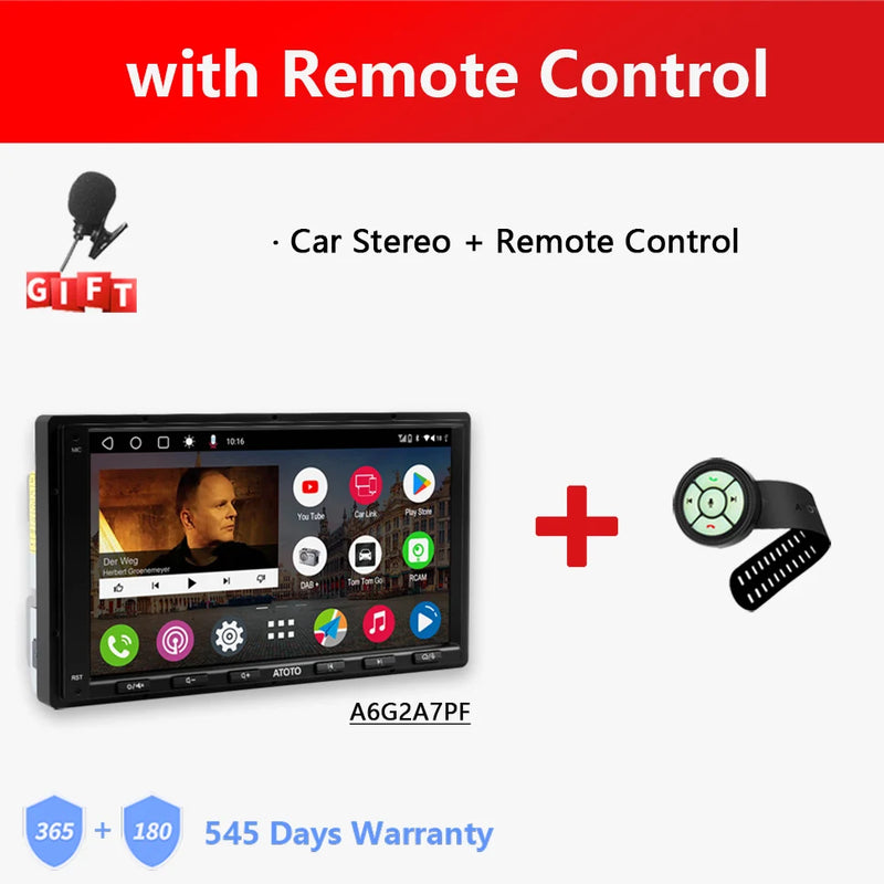 ATOTO Android 7 Inch Car Stereo Wireless CarPlay/Android Auto 1024x600 HD Screen GPS DVR Input Backup Camera Bluetooth FM WiFi