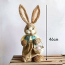 46cm Straw Woven Bunny Straw Rabbit Decoration Ornament Easter Holiday Decors Sculptures & Statuette Yard Party Home Supply