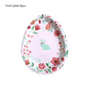 8pcs Easter Bunny Egg Paper Plates Rabbit Ear Shape Cups Happy Easter Party Tableware Birthday Party Baby Shower Decor Supplies