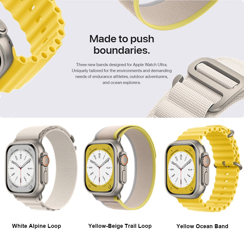 Nylon strap For apple watch bands 49mm 44mm 40mm 45mm 41mm 42 3 straps bracelet iWatch Ultra series 7 6 3 se 8