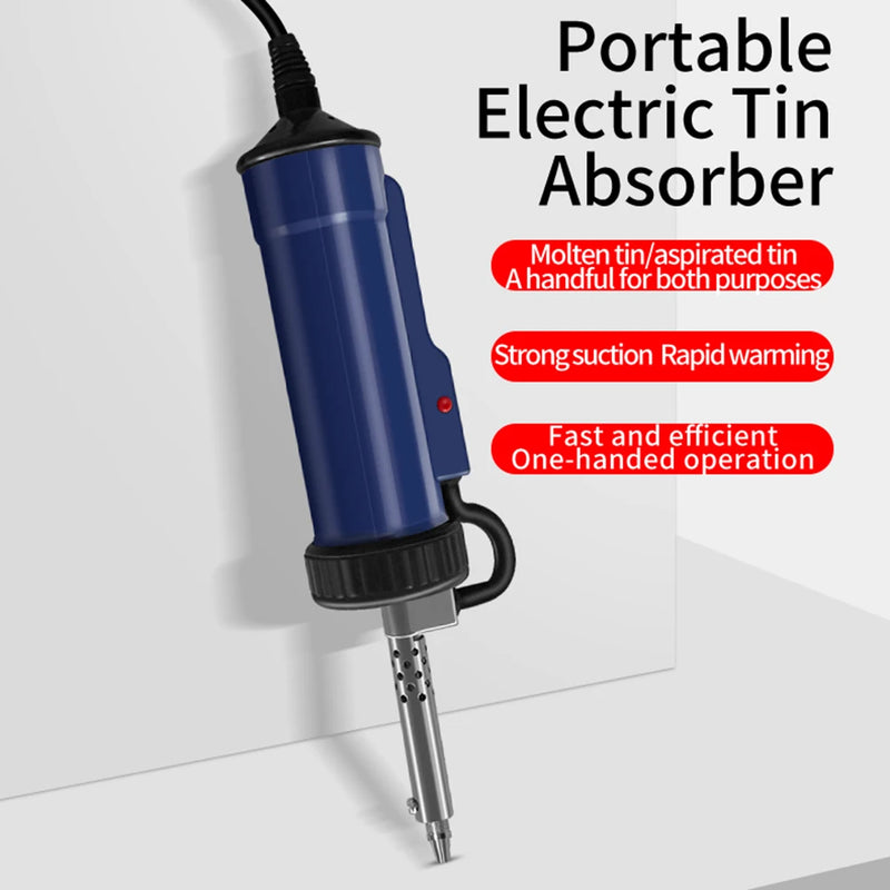 BBT-580 Automatic Tin Sucker With 3 Suction Tip Vacuum Soldering Remove Pump 30W Automatic Vacuum Desoldering Pump AC 110V/220V